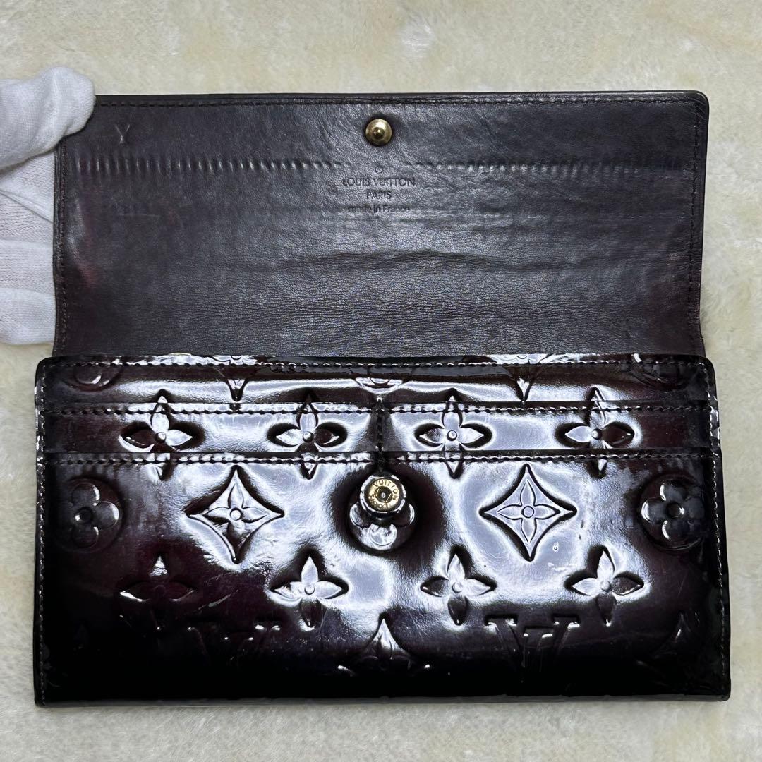 ルイヴィトン長財布ポルトフォイユサラヴェルニモノグラムレザーボルドーM91521