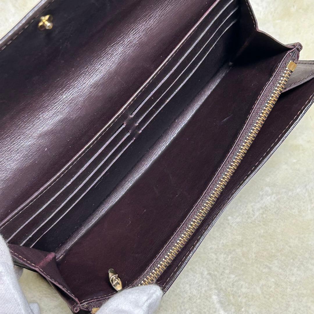 ルイヴィトン長財布ポルトフォイユサラヴェルニモノグラムレザーボルドーM91521