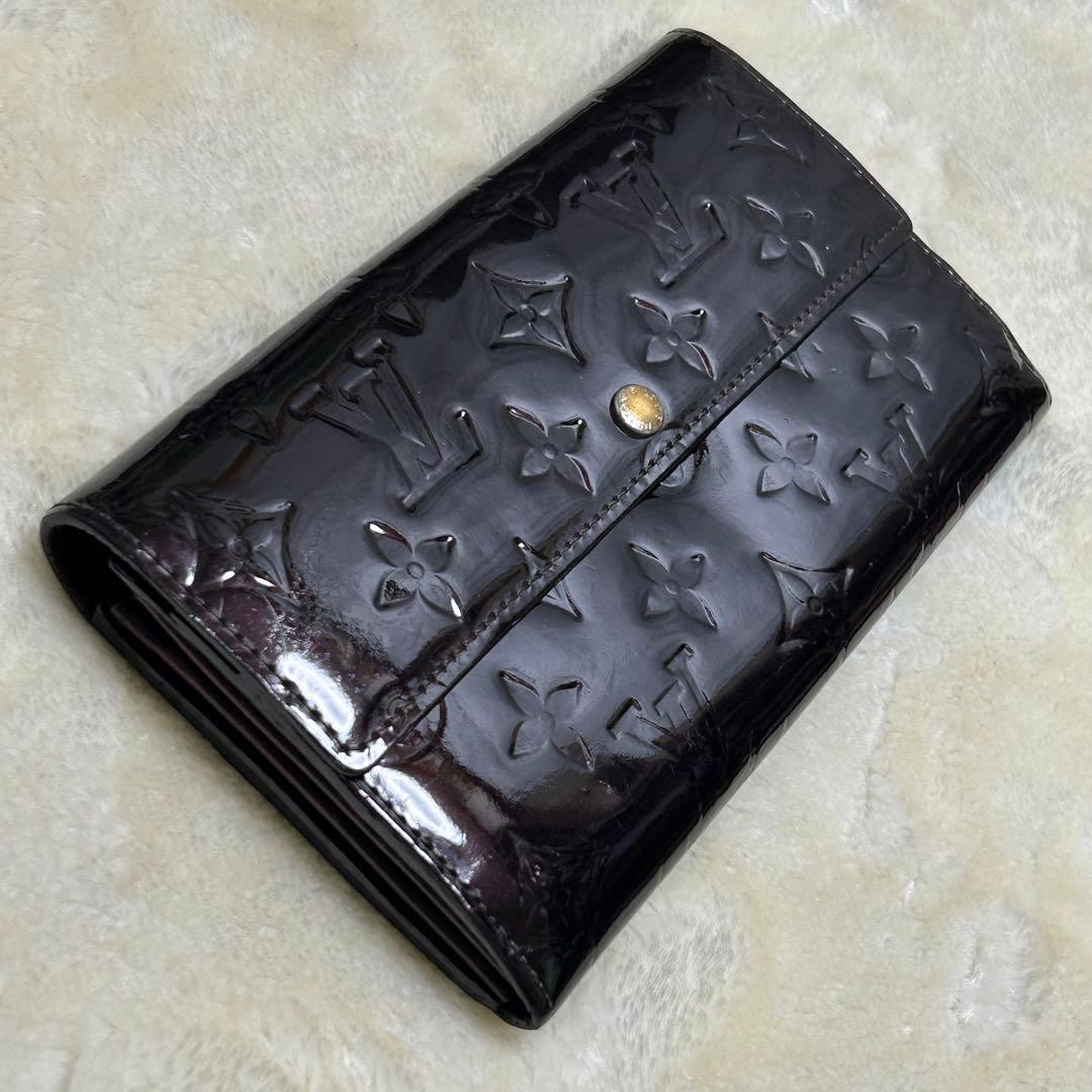 ルイヴィトン長財布ポルトフォイユサラヴェルニモノグラムレザーボルドーM91521