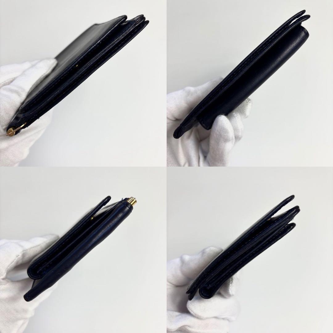 GLEN グレンロイヤル マネークリップ ゴールド金具 レザー　紺色