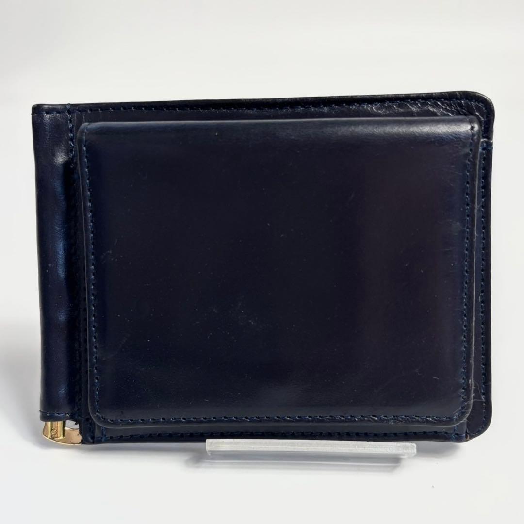 GLEN グレンロイヤル マネークリップ ゴールド金具 レザー　紺色