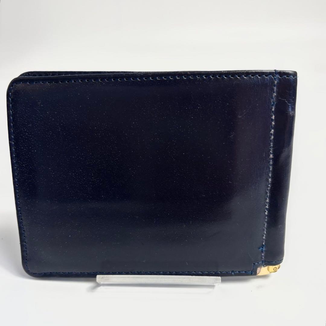 GLEN グレンロイヤル マネークリップ ゴールド金具 レザー　紺色