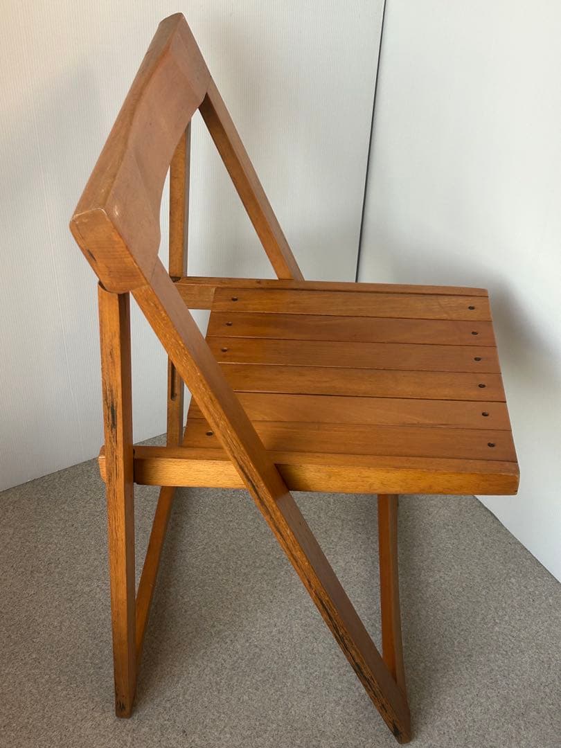 ヴィンテージ　木製フォールディングチェア　ルーマニア　折り畳み椅子　古道具　東欧