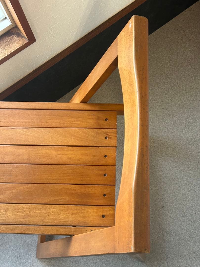 ヴィンテージ　木製フォールディングチェア　ルーマニア　折り畳み椅子　古道具　東欧