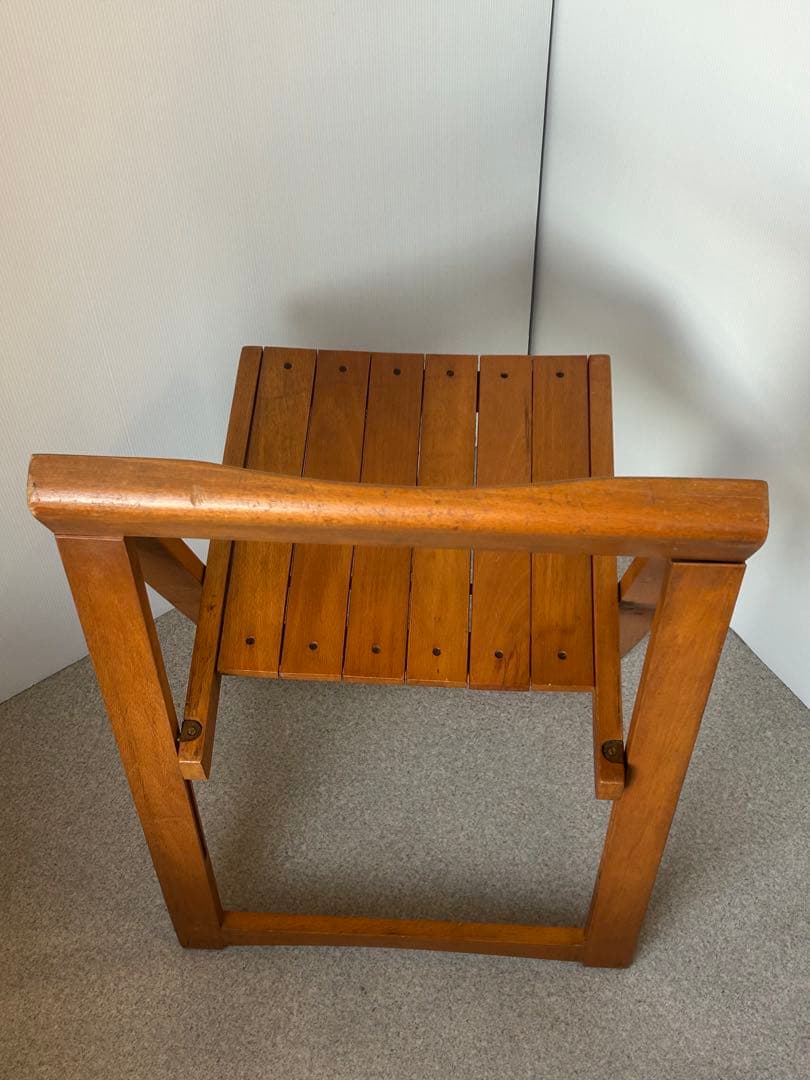 ヴィンテージ　木製フォールディングチェア　ルーマニア　折り畳み椅子　古道具　東欧