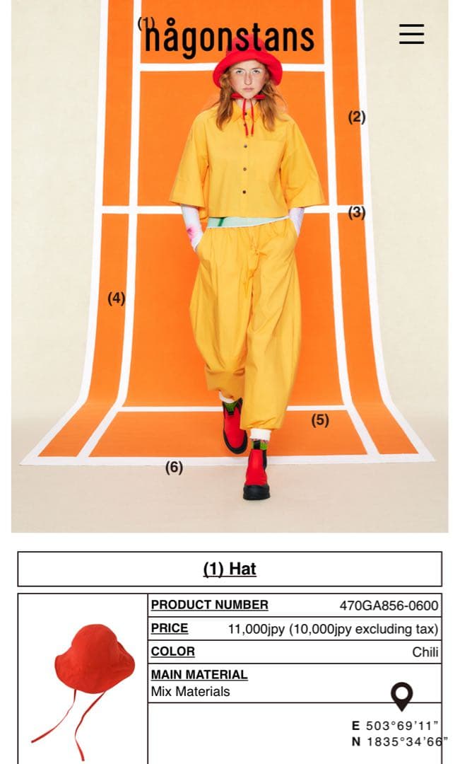 nagonstans 赤いハット 試着程度