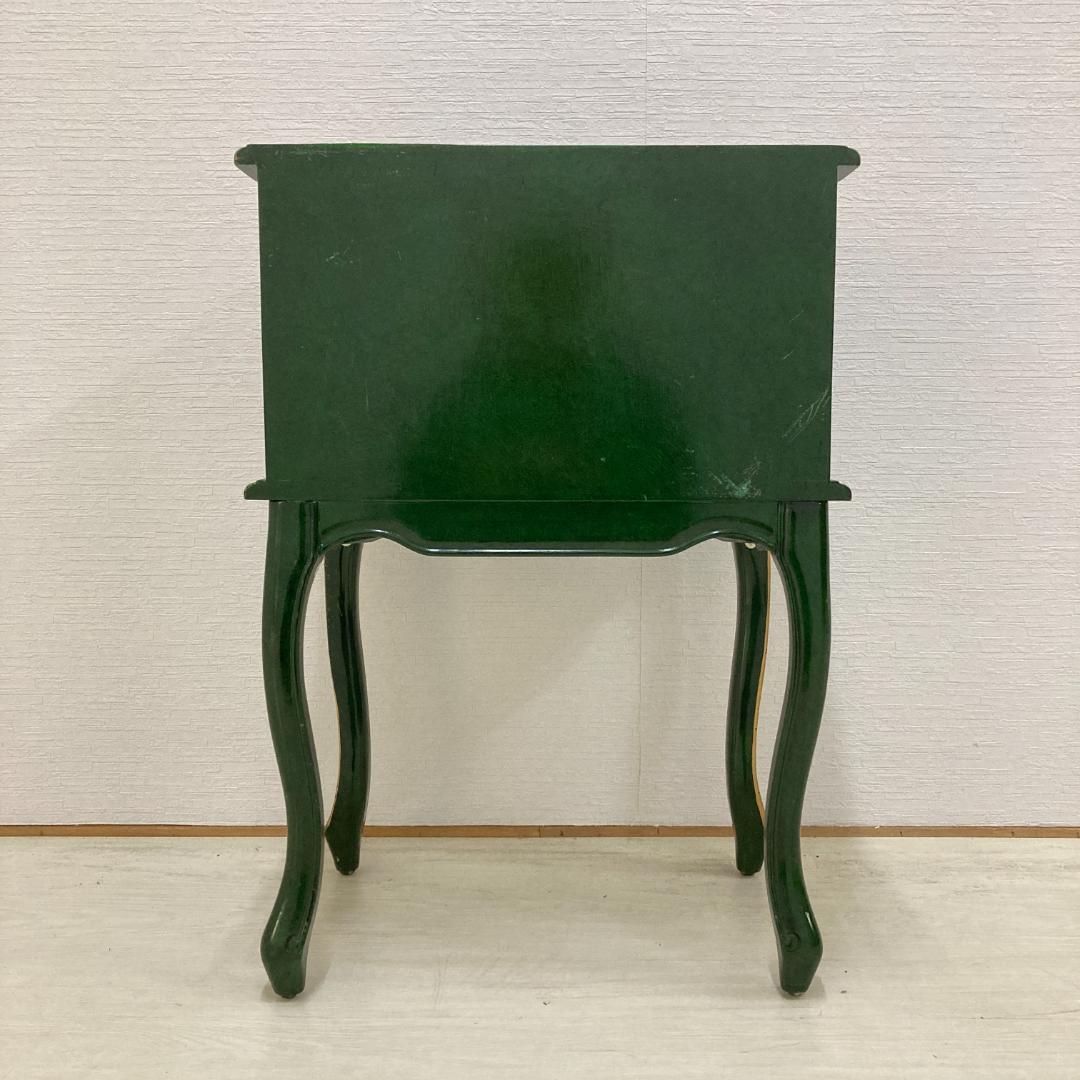 アンティーク調　猫脚　花柄　サイドチェスト　キャビネット　電話台　サイドボード