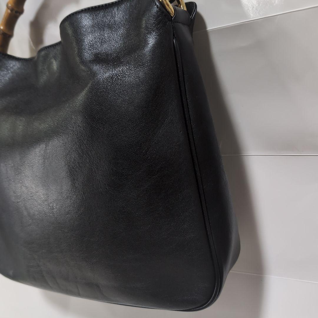 GUCCI バンブーハンドル レザーショルダーバッグ 保存袋付き