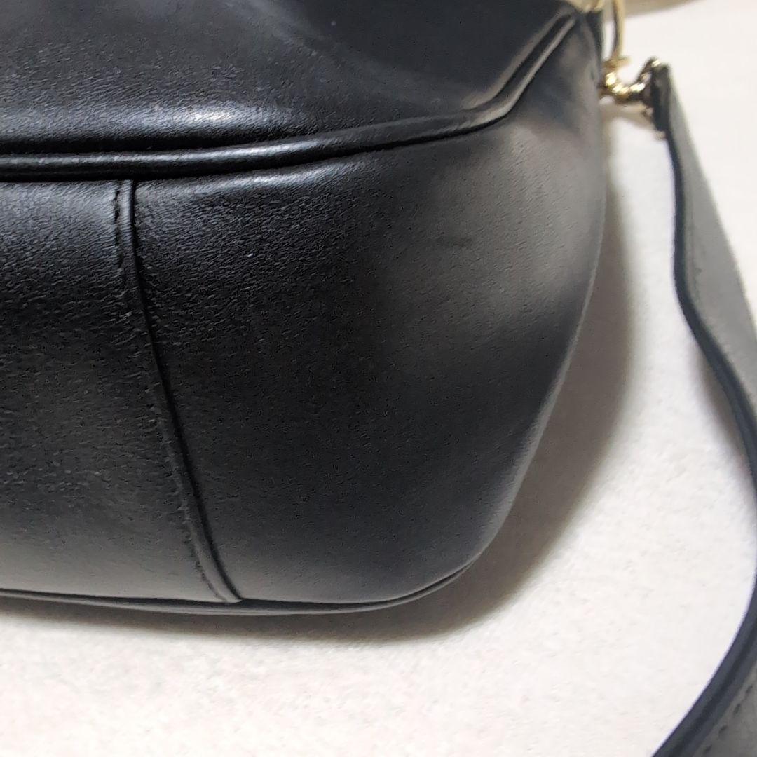 GUCCI バンブーハンドル レザーショルダーバッグ 保存袋付き