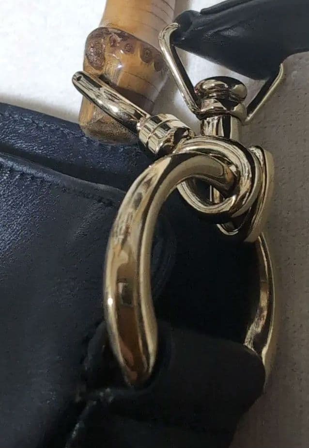 GUCCI バンブーハンドル レザーショルダーバッグ 保存袋付き