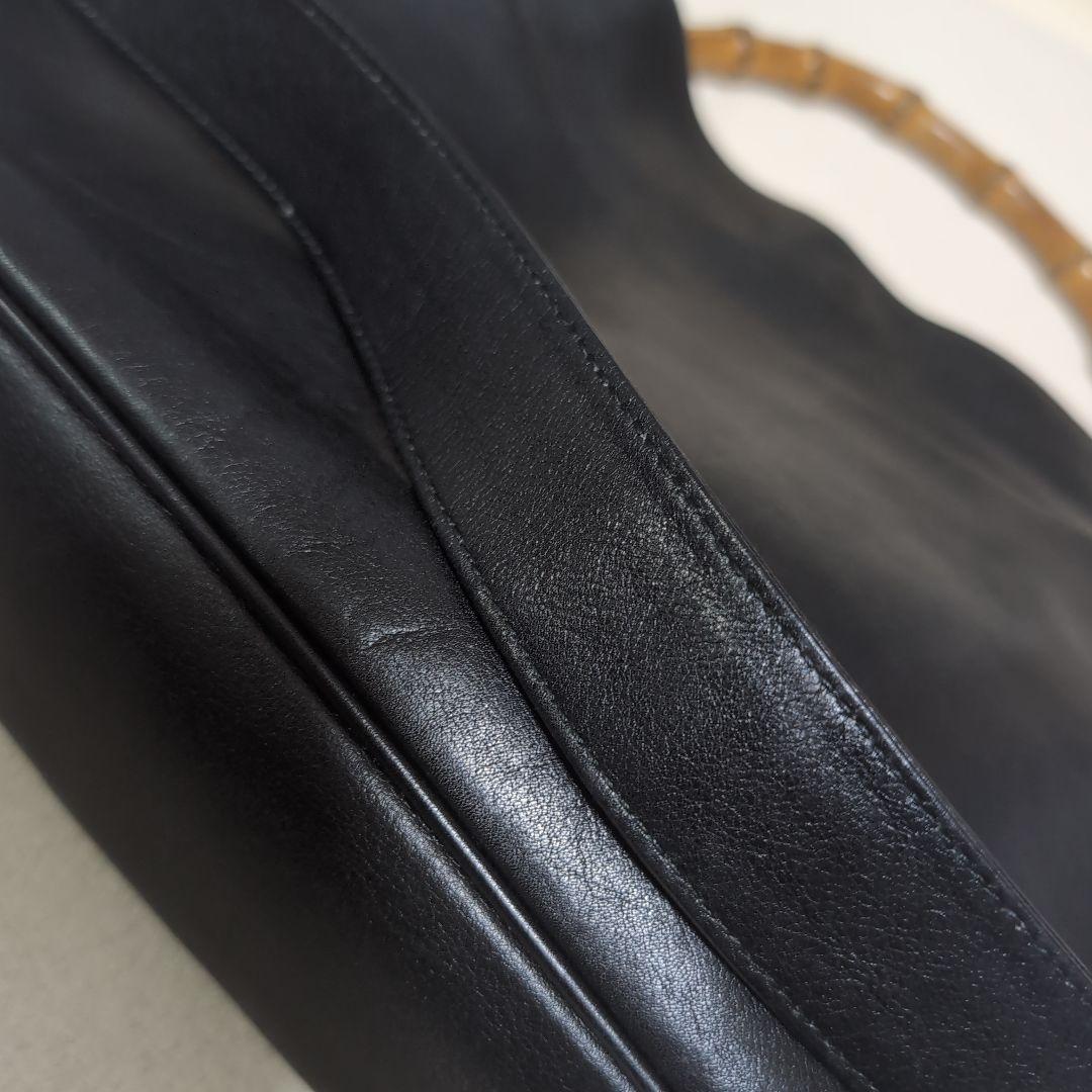 GUCCI バンブーハンドル レザーショルダーバッグ 保存袋付き