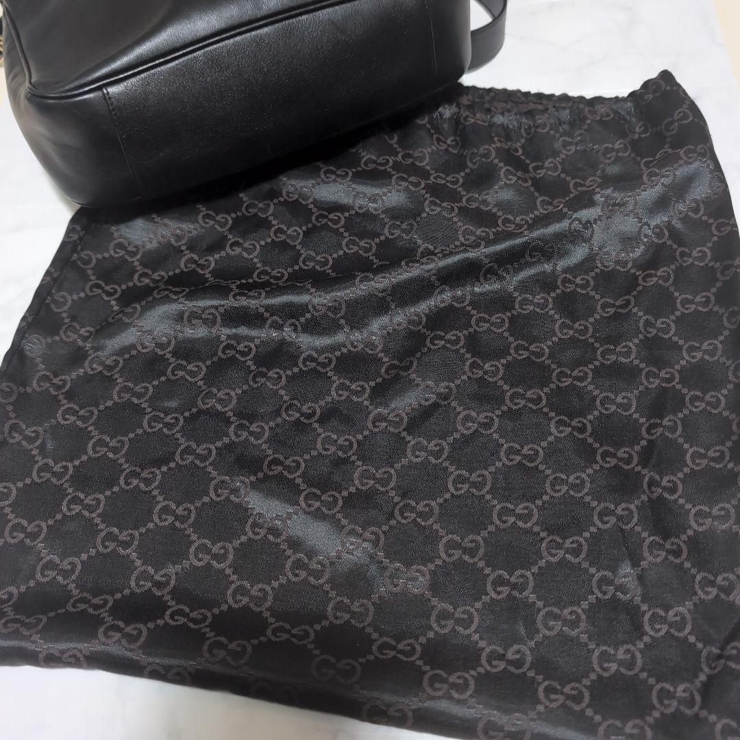 GUCCI バンブーハンドル レザーショルダーバッグ 保存袋付き