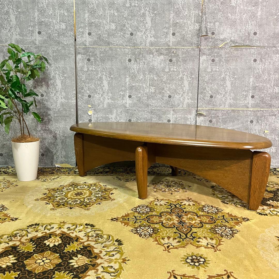 ꧁浜本工芸 HAMAMOTO꧂リビングテーブル センター ロー オーバル 楕円