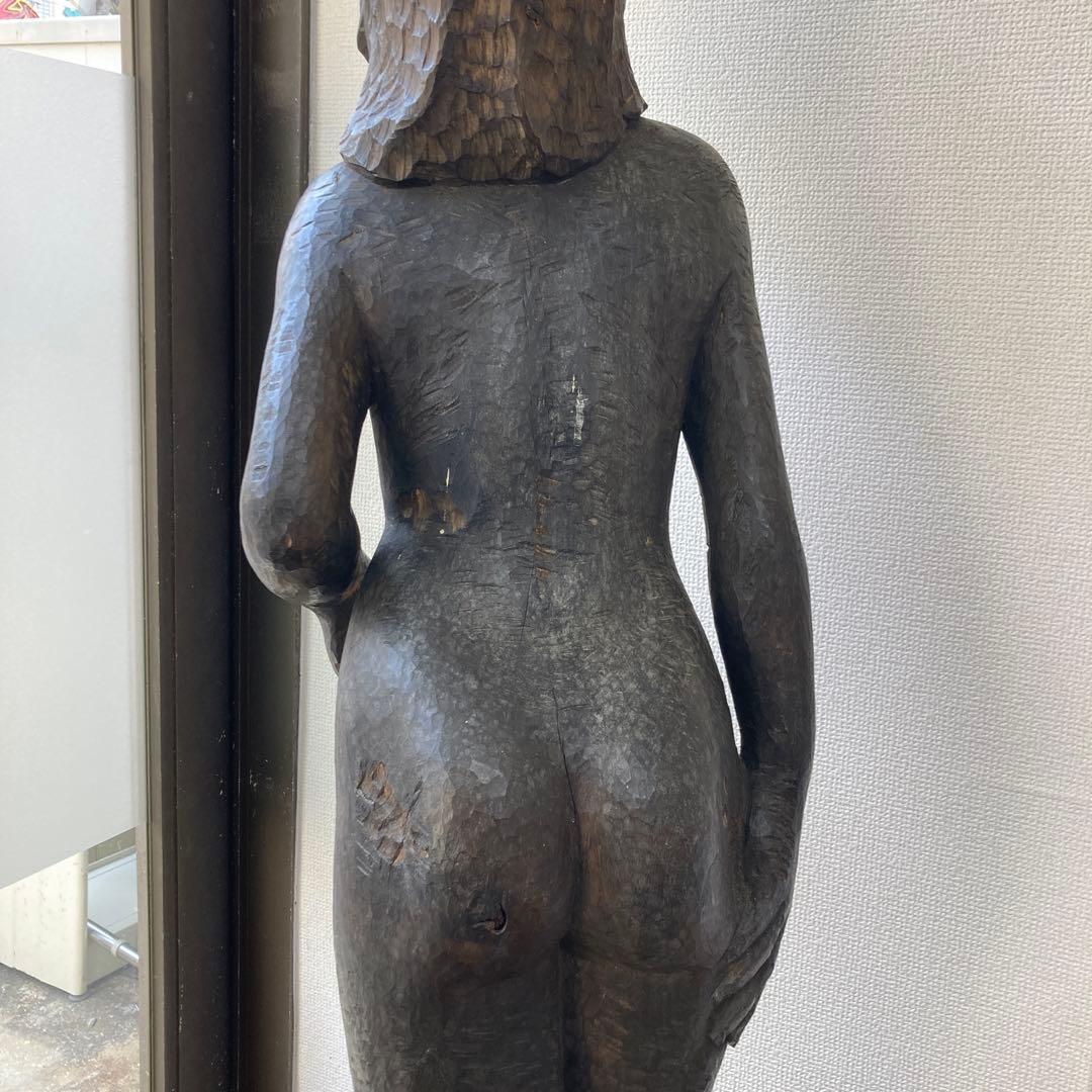 専用木製手彫り女性像 134cm広島引き取り限定