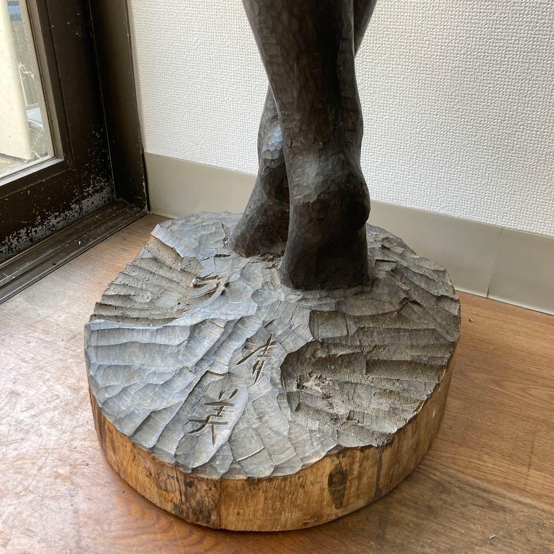 専用木製手彫り女性像 134cm広島引き取り限定