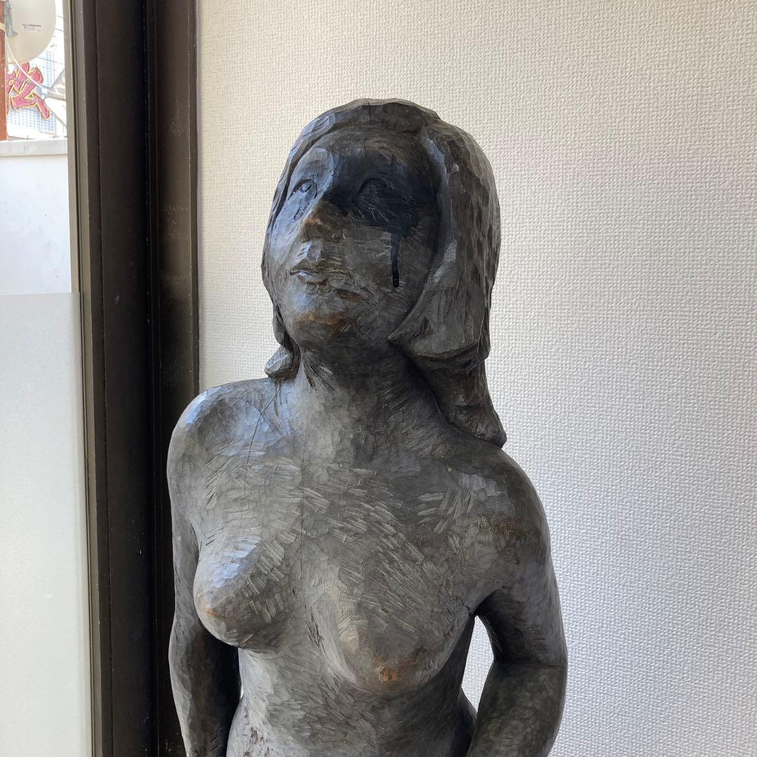 専用木製手彫り女性像 134cm広島引き取り限定