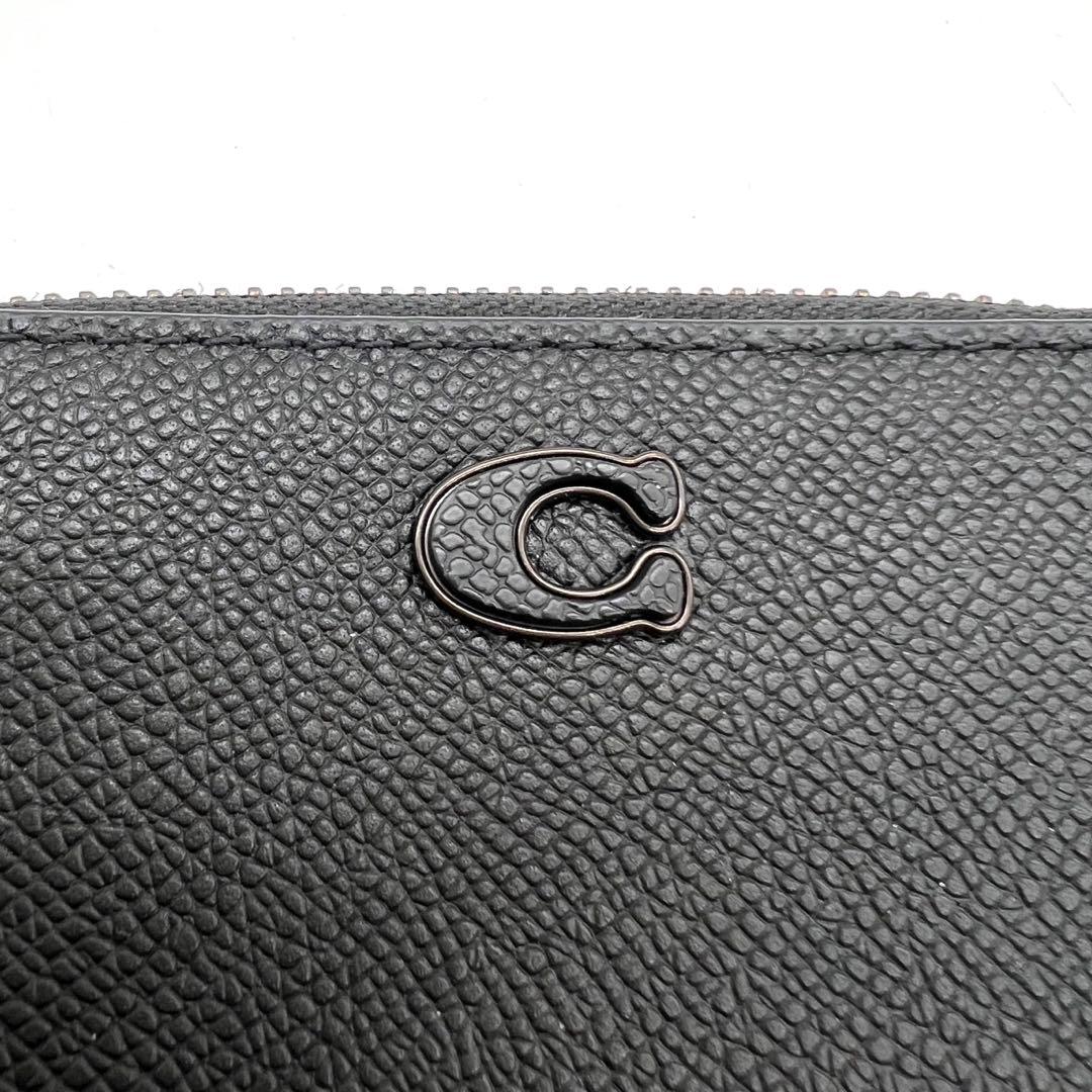 未使用級　COACH　カードケース　ケース　小銭入れ　ラウンドジップ　黒