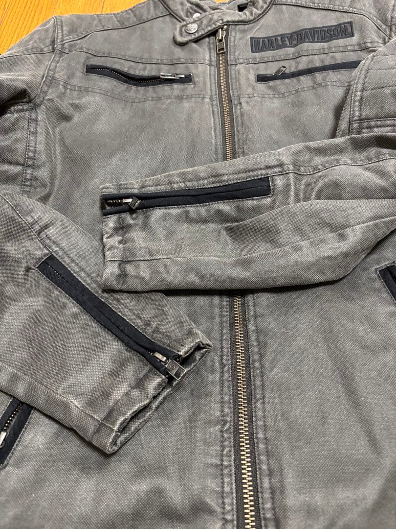 ハーレーダビットソン、ライダースジャケット、S、ライディングジャケット、グレー