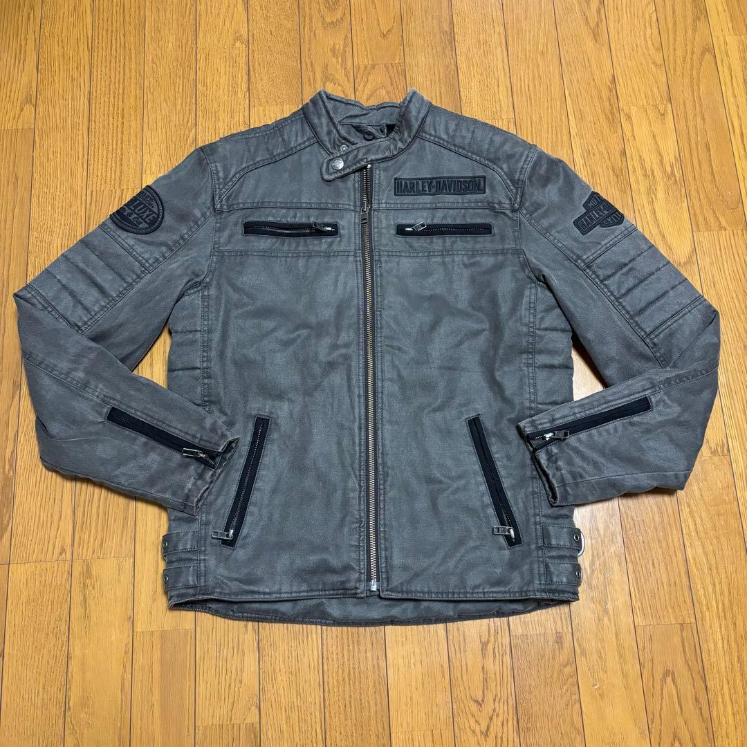 ハーレーダビットソン、ライダースジャケット、S、ライディングジャケット、グレー