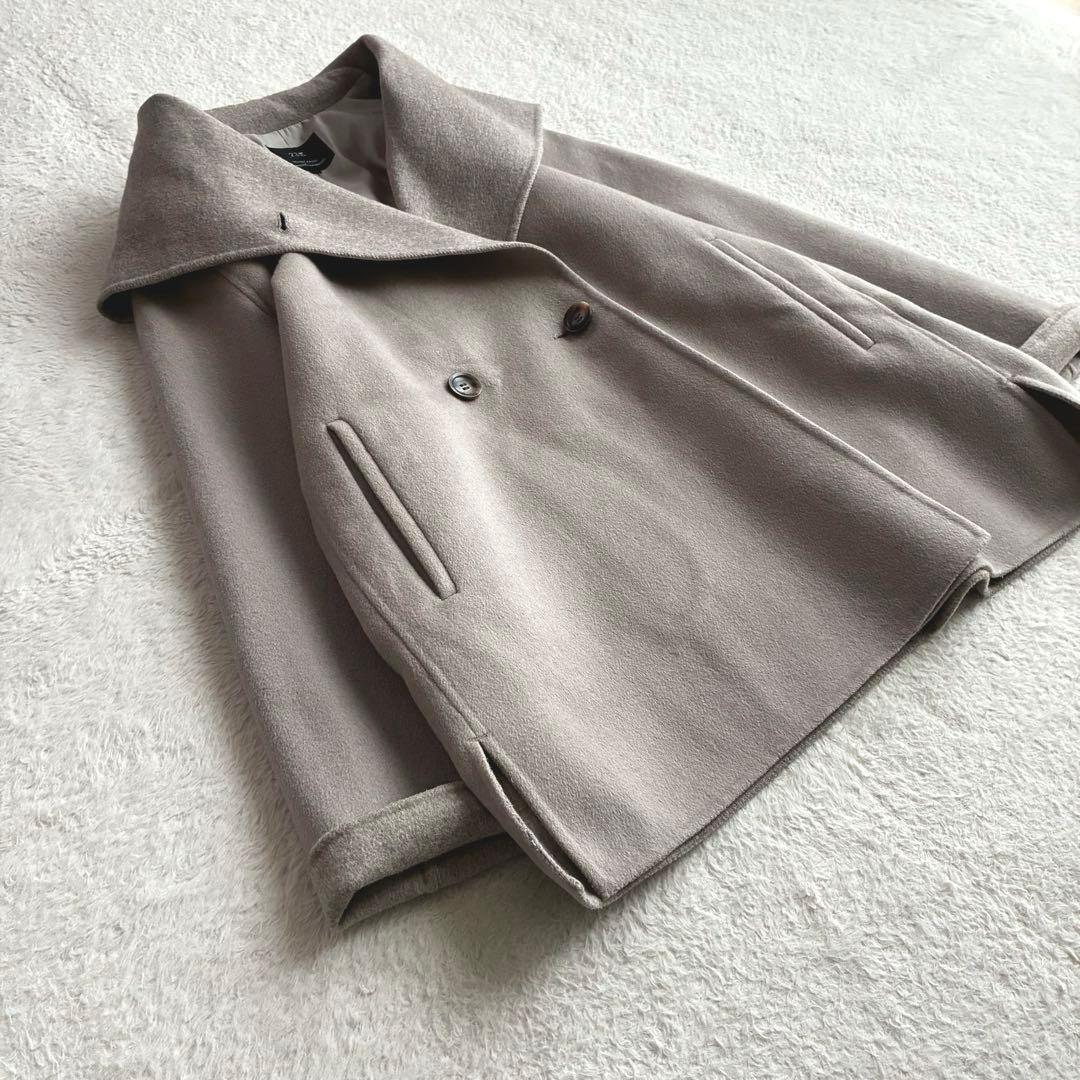 23区 アンゴラ混ソフトウールリバーコート 38 フーデッドコート 軽量