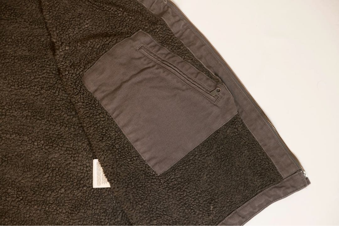 カーハート ダックベスト 企業ロゴ 裏ボア 2XL ビンテージ フェード 色落ち