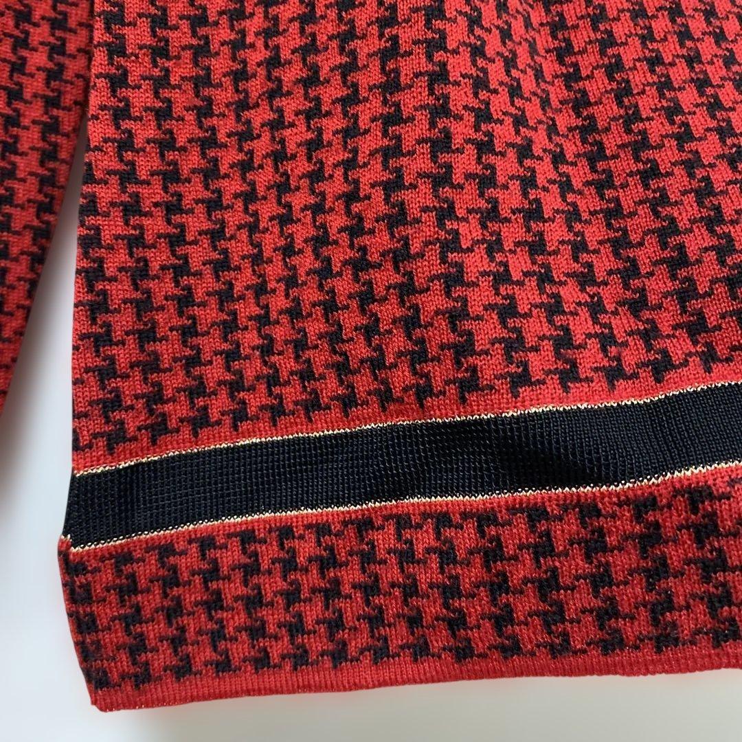 クリスチャン ディオール ハウンドトゥース ポロニット ロゴ金ボタン