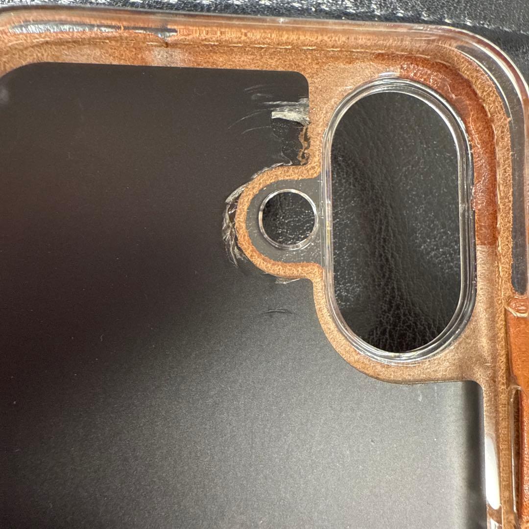 iPhone16 ケース 本革 栃木 レザー 手帳型 アイフォン HUKURO