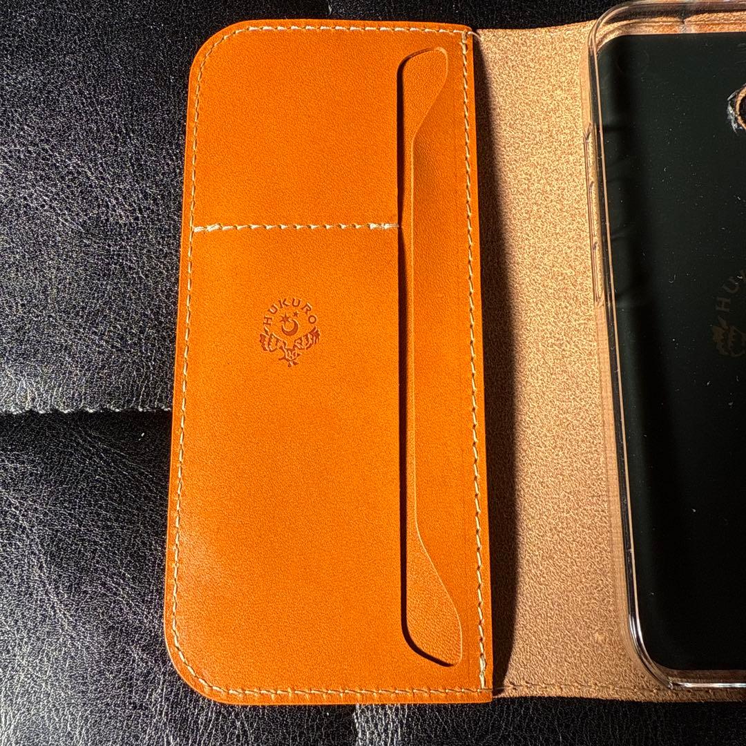 iPhone16 ケース 本革 栃木 レザー 手帳型 アイフォン HUKURO