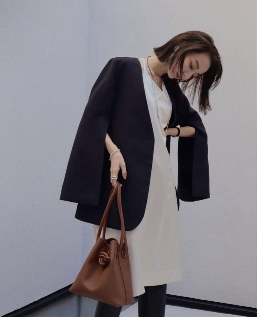 ジャケット・アウター louren slit sleeve no collar jacket