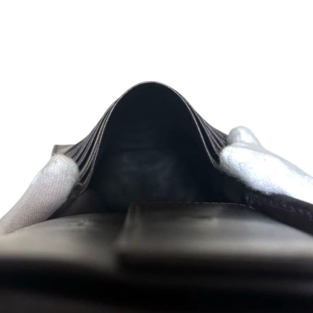 人気　グッチ　折り財布　GGシマ　レザー　ダークブラウン　フラップ　GG柄