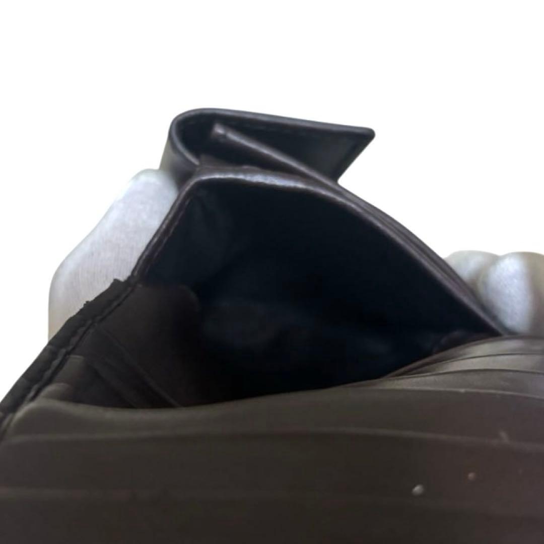 人気　グッチ　折り財布　GGシマ　レザー　ダークブラウン　フラップ　GG柄