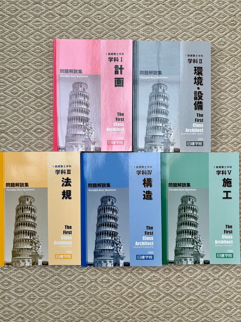 2025年度一級建築士学科試験テキスト【日建学院】書込みなしインデックス貼済
