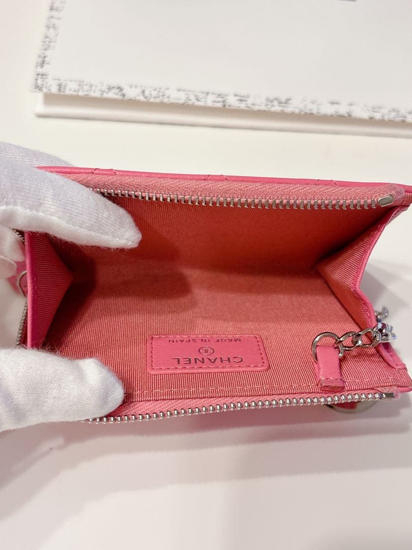 CHANEL キーケース シャネル　パース 鍵入れ ピンク ラムスキン