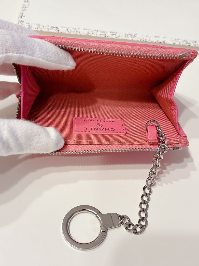 CHANEL キーケース シャネル　パース 鍵入れ ピンク ラムスキン