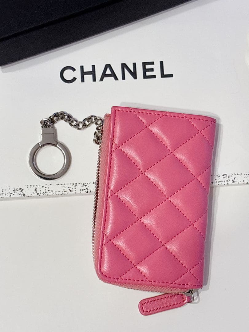CHANEL キーケース シャネル　パース 鍵入れ ピンク ラムスキン