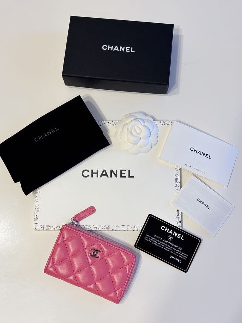 CHANEL キーケース シャネル　パース 鍵入れ ピンク ラムスキン