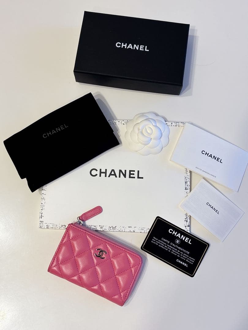 CHANEL キーケース シャネル　パース 鍵入れ ピンク ラムスキン