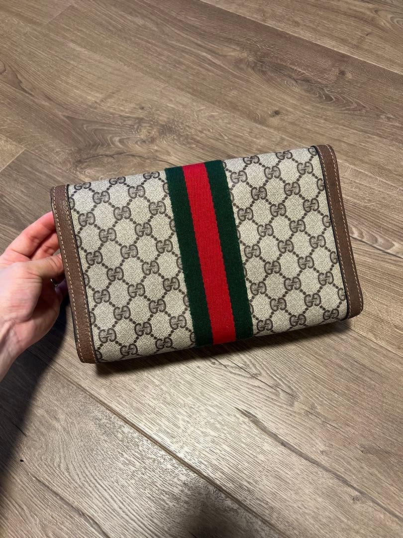 【人気】オールドグッチ　Gucci GGパターン クラッチバッグ