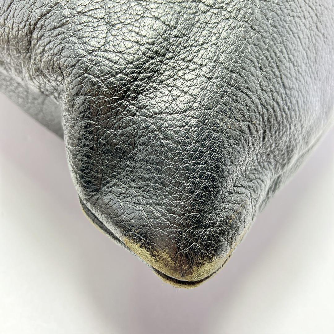 3334◯ YSL イヴ・サンローラン ブラックレザートートバッグ