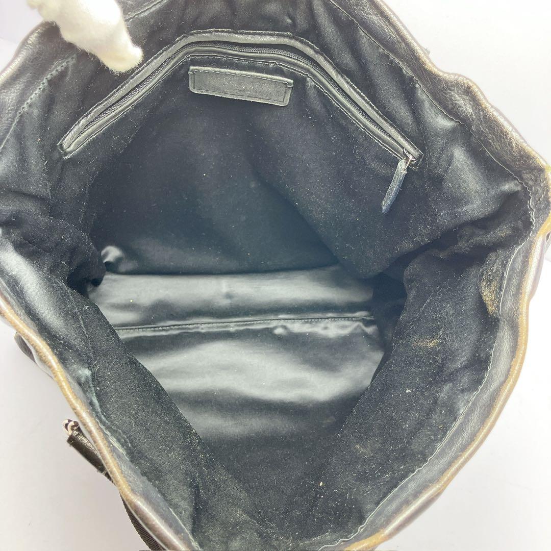 3334◯ YSL イヴ・サンローラン ブラックレザートートバッグ