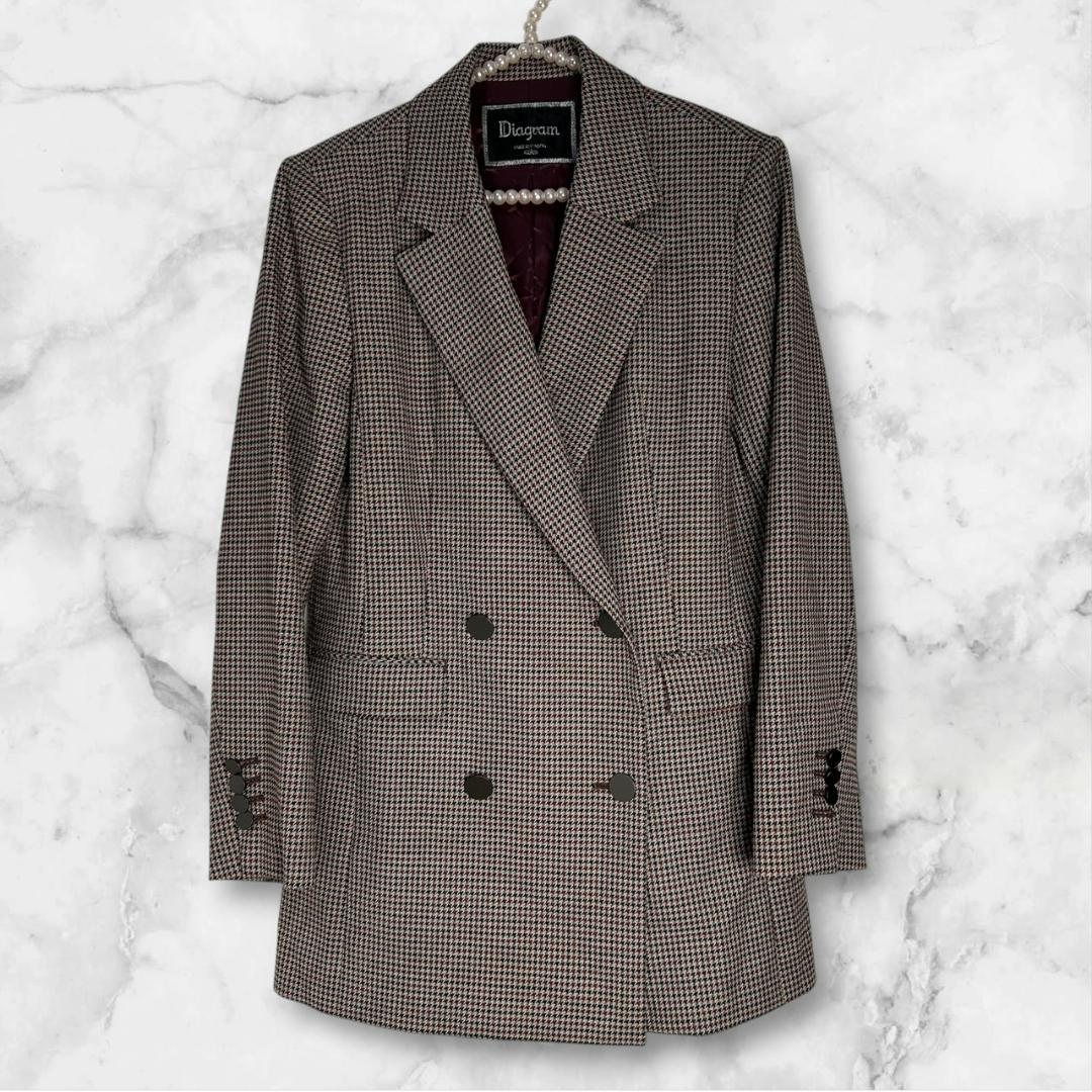 美品　グレースコンチネンタル　ダイヤグラ　ダブルブレストジャケット　36