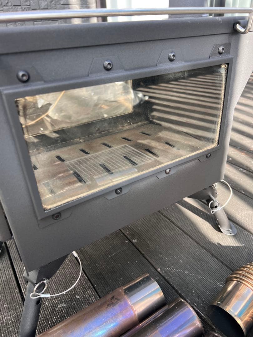 FUTUREFOX 　薪ストーブ　煙突 ダンパー付属 3面ガラス 鉄製