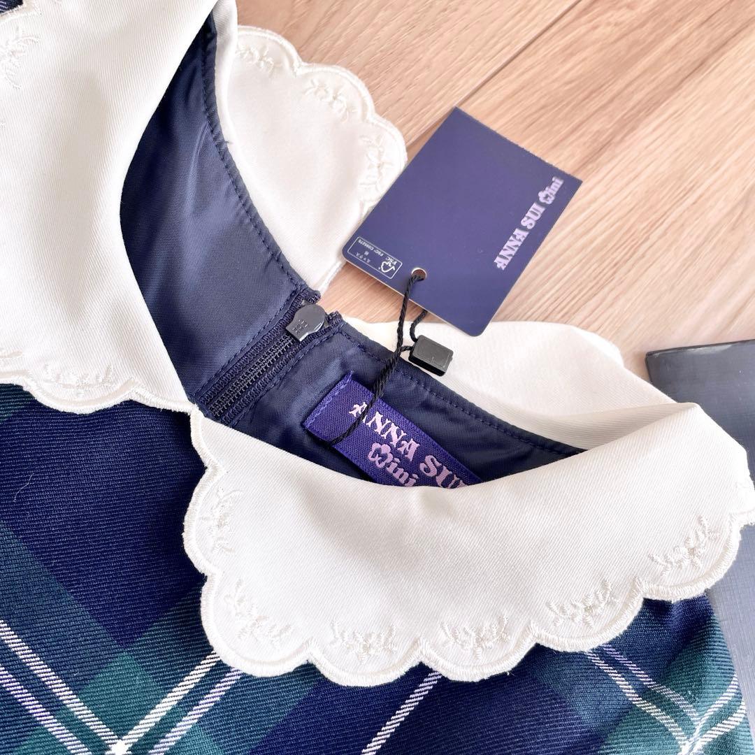 新品　アナスイミニ 150 チェック長袖ワンピース