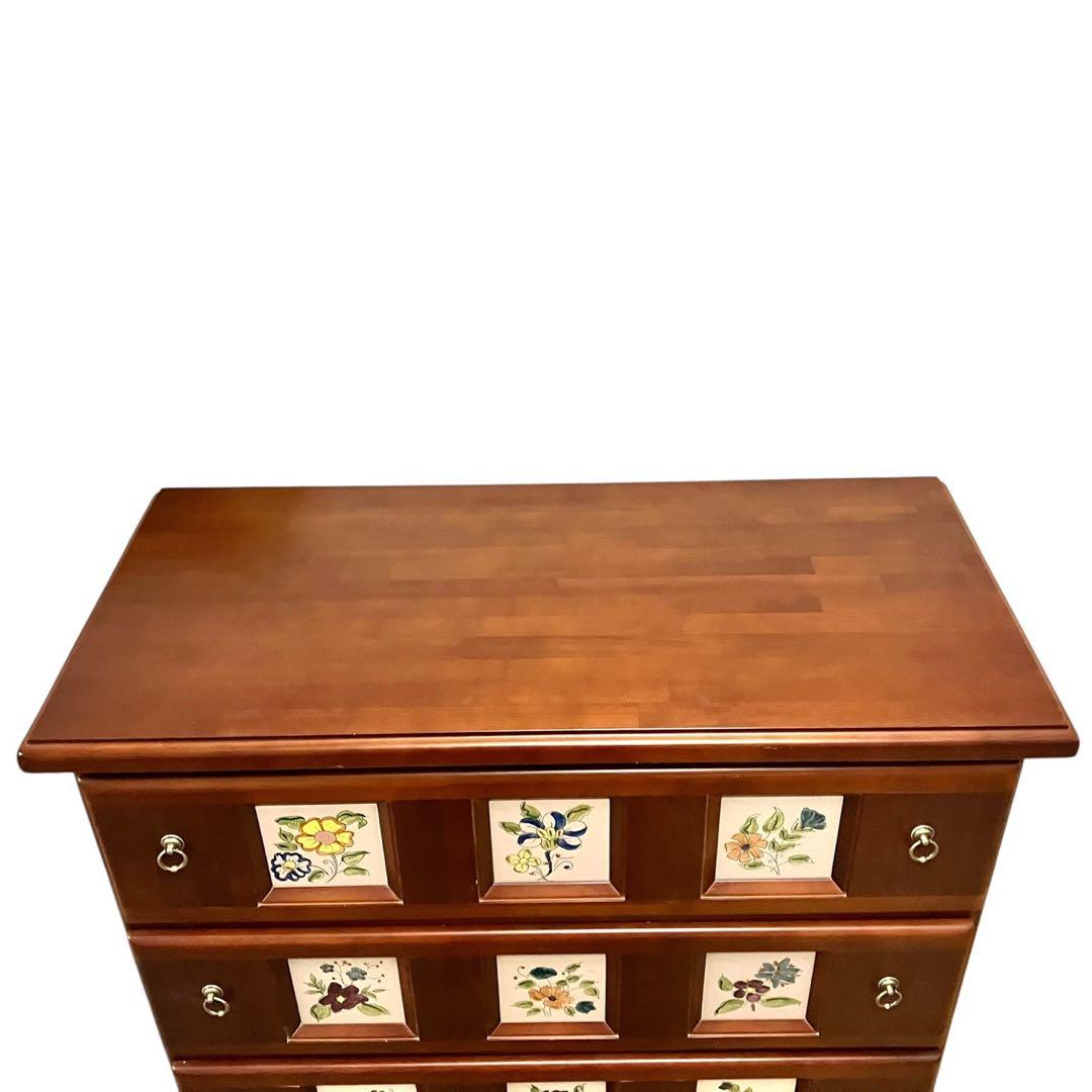 【美品】ACTUS アクタス バレンシア タイル チェスト スペイン 天然木