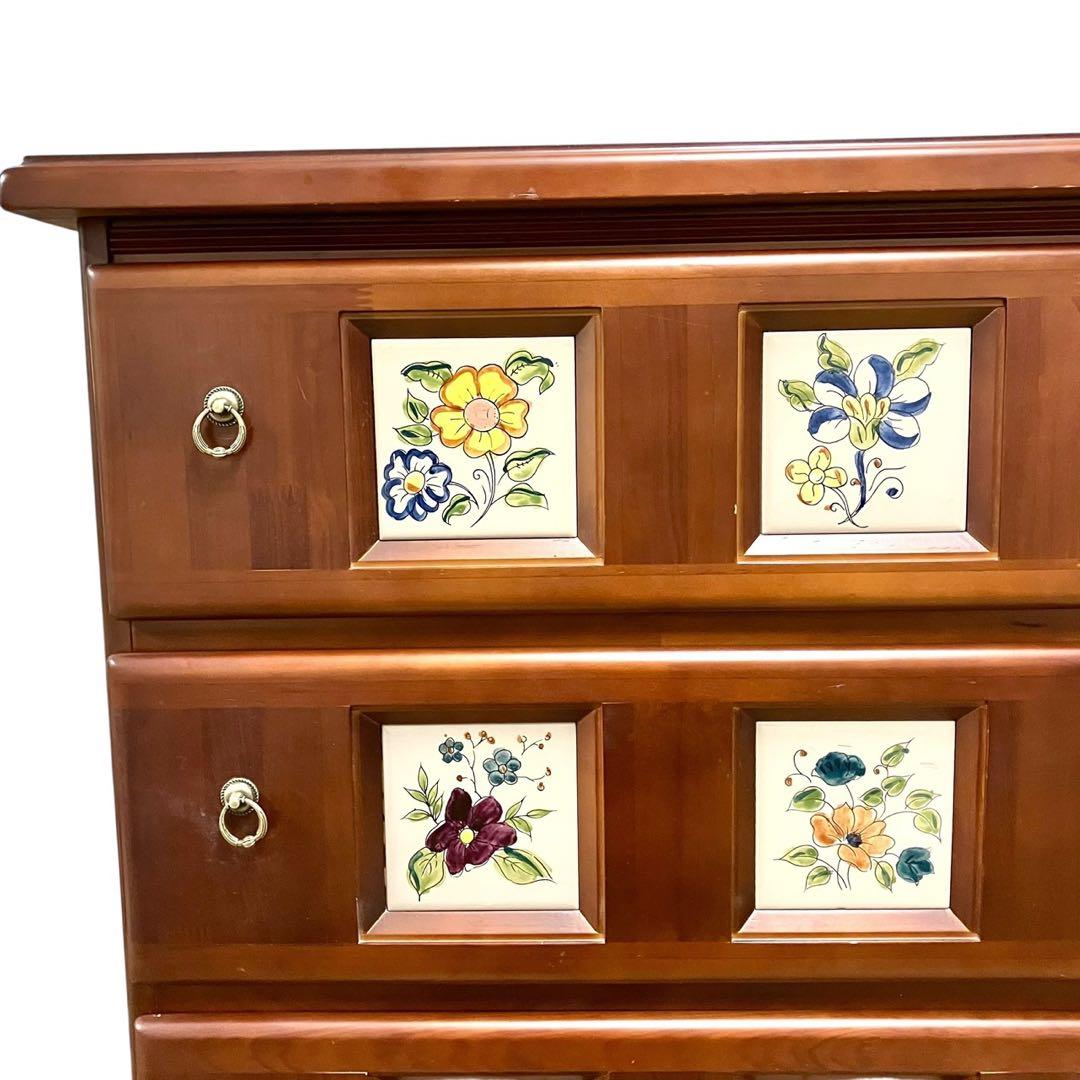 【美品】ACTUS アクタス バレンシア タイル チェスト スペイン 天然木