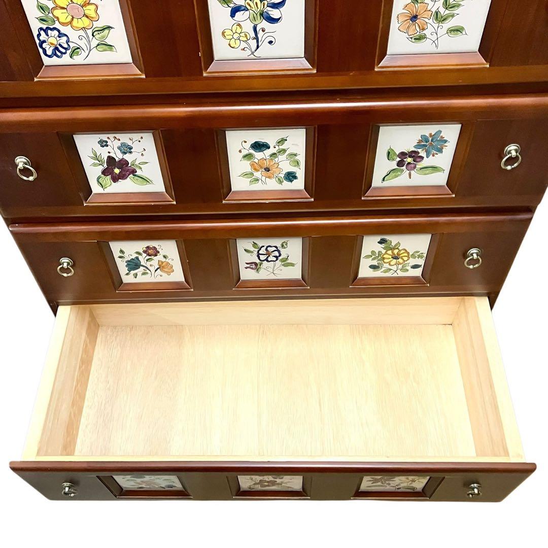 【美品】ACTUS アクタス バレンシア タイル チェスト スペイン 天然木