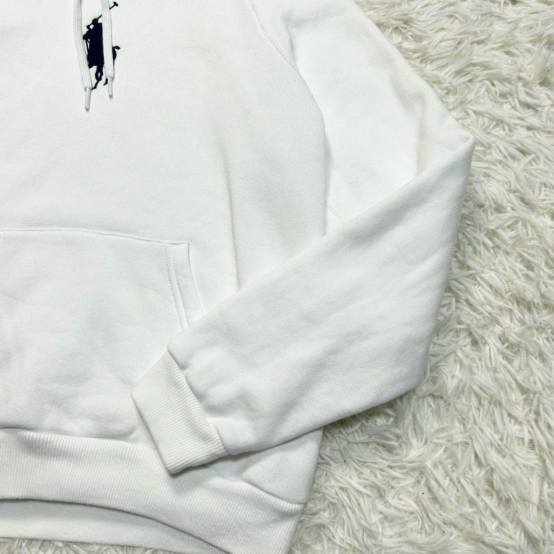 美品 現行タグ QR ポロラルフローレン パーカー ビッグポニー 白 ネイビー