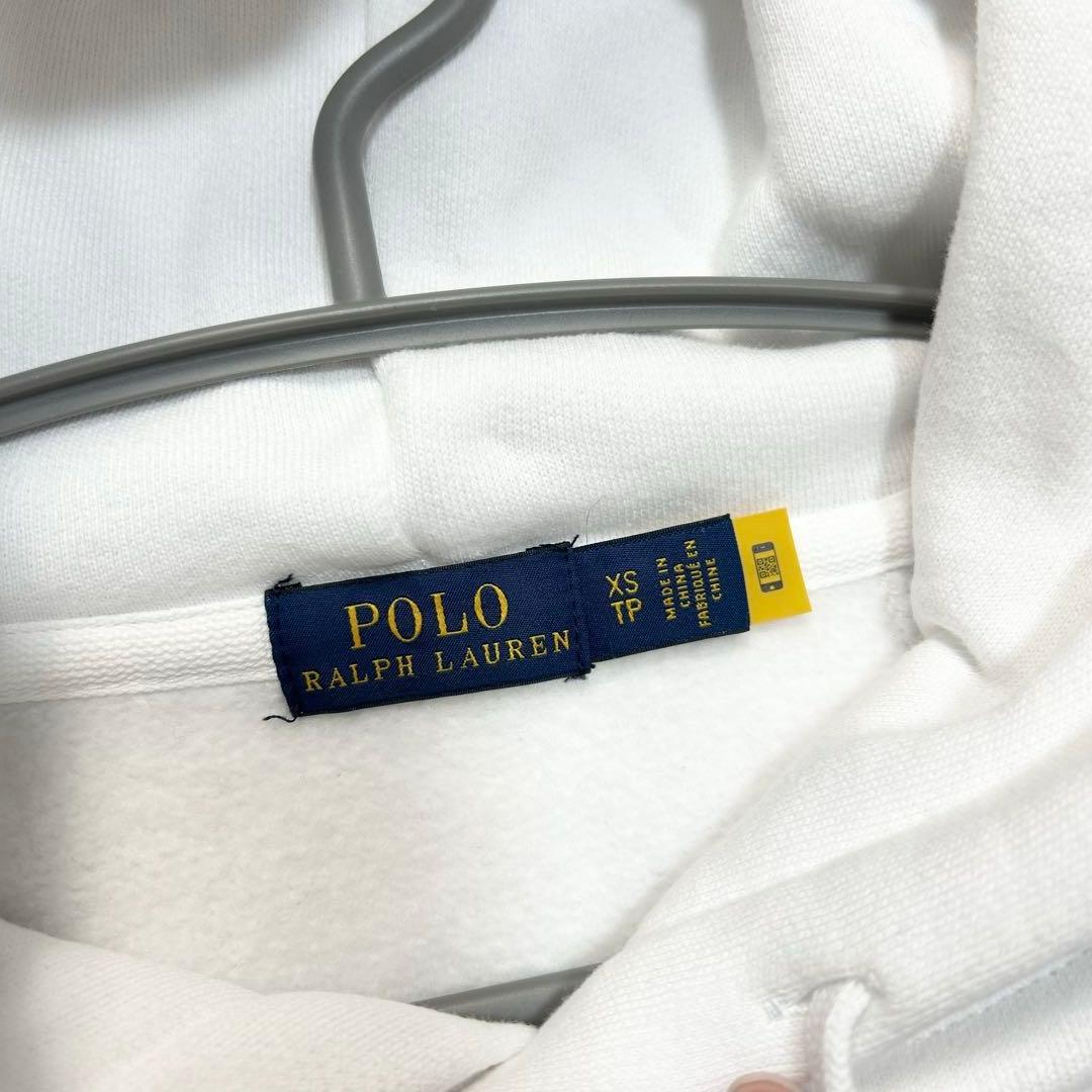 美品 現行タグ QR ポロラルフローレン パーカー ビッグポニー 白 ネイビー