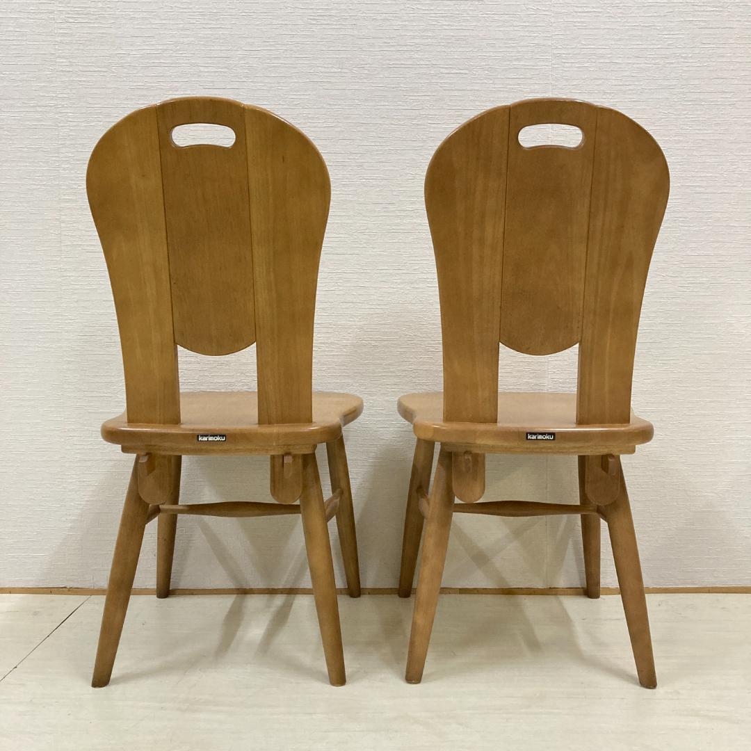 【カリモク】ルスティック　ダイニングチェア　２脚セット　椅子　カントリー A