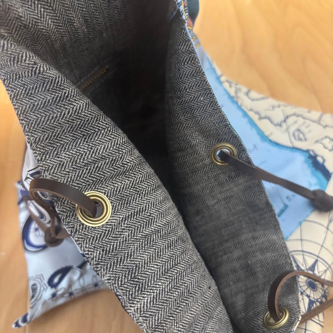 manipuri マニプリ　リバーシブルプリントトートバッグL